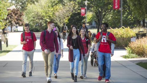 students walking on College Avenue Campus