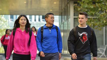 students walking on Livingston campus