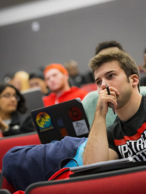 Student in lecture hall
